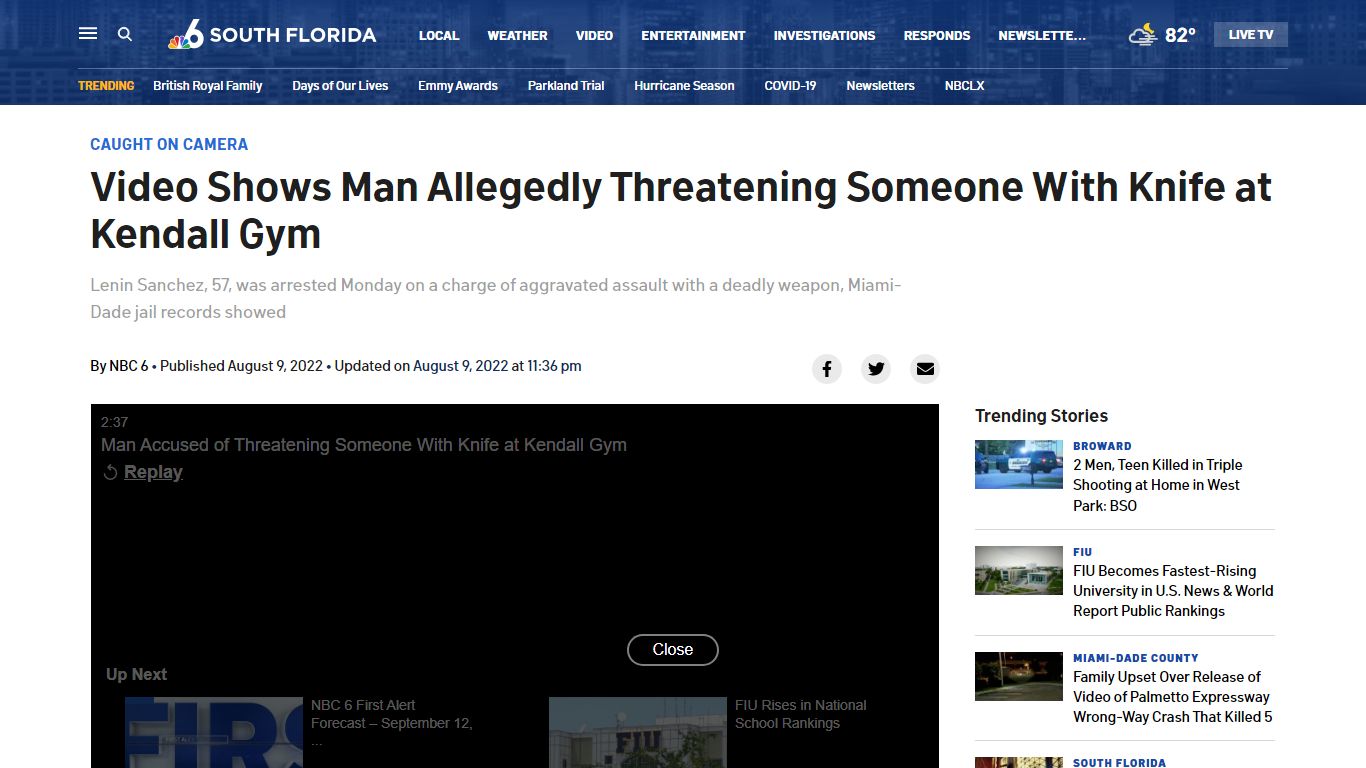 Video Shows Man Allegedly Threatening Someone With Knife at Kendall Gym ...